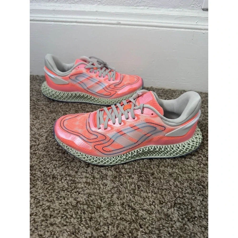 Adidas 4D Run 1.0 Shoes Mens US 8.5 Pink Mesh Low Top Running Sneakers FW1234